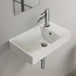 CeraStyle 044300-U Small Bathrom Sink, Wall Mounted or Drop In, Ceramic